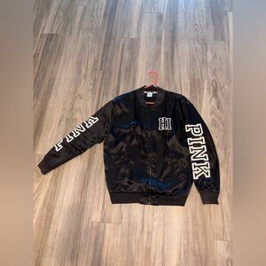 Victoria’s Secret Black Satin Bomber Jacket Hawaii Rare